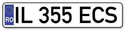 Placuta inmatriculare numar auto  IL-355-ECS, IL 355 ECS, IL355ECS