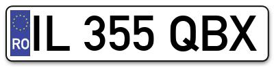 Placuta inmatriculare numar auto  IL-355-QBX, IL 355 QBX, IL355QBX
