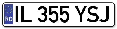 Placuta inmatriculare numar auto  IL-355-YSJ, IL 355 YSJ, IL355YSJ