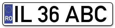 Placuta inmatriculare numar auto  IL-36-ABC, IL 36 ABC, IL36ABC