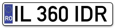 Placuta inmatriculare numar auto  IL-360-IDR, IL 360 IDR, IL360IDR