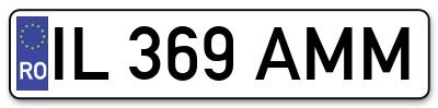 Placuta inmatriculare numar auto  IL-369-AMM, IL 369 AMM, IL369AMM