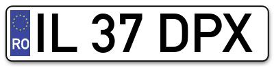 Placuta inmatriculare numar auto  IL-37-DPX, IL 37 DPX, IL37DPX