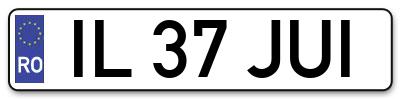 Placuta inmatriculare numar auto  IL-37-JUI, IL 37 JUI, IL37JUI