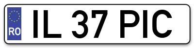 Placuta inmatriculare numar auto  IL-37-PIC, IL 37 PIC, IL37PIC