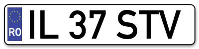 Placuta inmatriculare numar auto  IL-37-STV, IL 37 STV, IL37STV