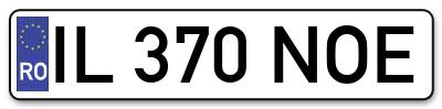Placuta inmatriculare numar auto  IL-370-NOE, IL 370 NOE, IL370NOE