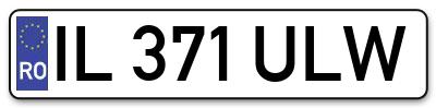 Placuta inmatriculare numar auto  IL-371-ULW, IL 371 ULW, IL371ULW