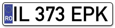 Placuta inmatriculare numar auto  IL-373-EPK, IL 373 EPK, IL373EPK