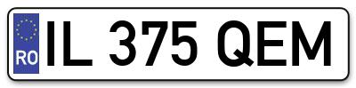 Placuta inmatriculare numar auto  IL-375-QEM, IL 375 QEM, IL375QEM