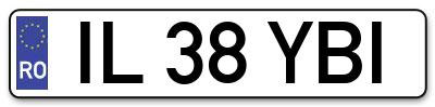 Placuta inmatriculare numar auto  IL-38-YBI, IL 38 YBI, IL38YBI