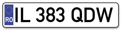 Placuta inmatriculare numar auto  IL-383-QDW, IL 383 QDW, IL383QDW