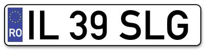 Placuta inmatriculare numar auto  IL-39-SLG, IL 39 SLG, IL39SLG