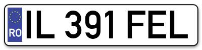 Placuta inmatriculare numar auto  IL-391-FEL, IL 391 FEL, IL391FEL