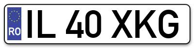 Placuta inmatriculare numar auto  IL-40-XKG, IL 40 XKG, IL40XKG