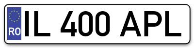 Placuta inmatriculare numar auto  IL-400-APL, IL 400 APL, IL400APL