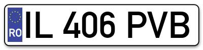 Placuta inmatriculare numar auto  IL-406-PVB, IL 406 PVB, IL406PVB