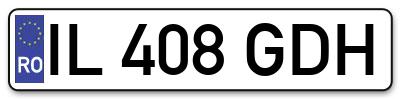 Placuta inmatriculare numar auto  IL-408-GDH, IL 408 GDH, IL408GDH