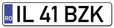 Placuta inmatriculare numar auto  IL-41-BZK, IL 41 BZK, IL41BZK