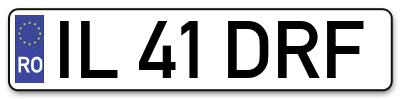Placuta inmatriculare numar auto  IL-41-DRF, IL 41 DRF, IL41DRF