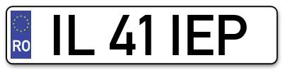 Placuta inmatriculare numar auto  IL-41-IEP, IL 41 IEP, IL41IEP