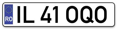Placuta inmatriculare numar auto  IL-41-OQO, IL 41 OQO, IL41OQO