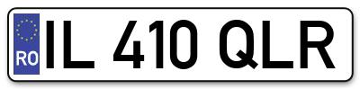 Placuta inmatriculare numar auto  IL-410-QLR, IL 410 QLR, IL410QLR