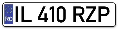 Placuta inmatriculare numar auto  IL-410-RZP, IL 410 RZP, IL410RZP
