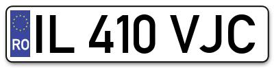 Placuta inmatriculare numar auto  IL-410-VJC, IL 410 VJC, IL410VJC