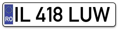 Placuta inmatriculare numar auto  IL-418-LUW, IL 418 LUW, IL418LUW