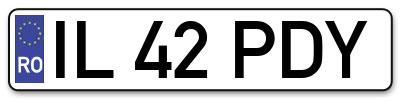 Placuta inmatriculare numar auto  IL-42-PDY, IL 42 PDY, IL42PDY