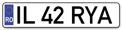 Placuta inmatriculare numar auto  IL-42-RYA, IL 42 RYA, IL42RYA