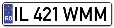 Placuta inmatriculare numar auto  IL-421-WMM, IL 421 WMM, IL421WMM