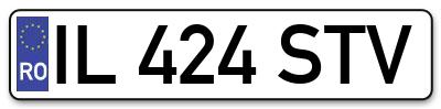 Placuta inmatriculare numar auto  IL-424-STV, IL 424 STV, IL424STV