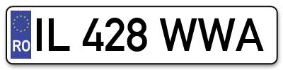 Placuta inmatriculare numar auto  IL-428-WWA, IL 428 WWA, IL428WWA