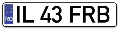 Placuta inmatriculare numar auto  IL-43-FRB, IL 43 FRB, IL43FRB