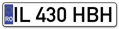 Placuta inmatriculare numar auto  IL-430-HBH, IL 430 HBH, IL430HBH