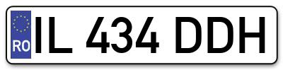 Placuta inmatriculare numar auto  IL-434-DDH, IL 434 DDH, IL434DDH