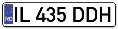 Placuta inmatriculare numar auto  IL-435-DDH, IL 435 DDH, IL435DDH