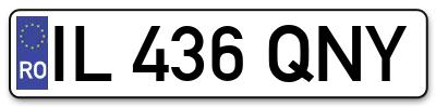 Placuta inmatriculare numar auto  IL-436-QNY, IL 436 QNY, IL436QNY