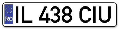 Placuta inmatriculare numar auto  IL-438-CIU, IL 438 CIU, IL438CIU