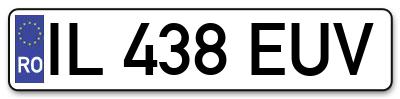 Placuta inmatriculare numar auto  IL-438-EUV, IL 438 EUV, IL438EUV