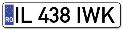 Placuta inmatriculare numar auto  IL-438-IWK, IL 438 IWK, IL438IWK