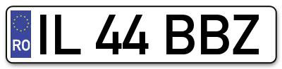 Placuta inmatriculare numar auto  IL-44-BBZ, IL 44 BBZ, IL44BBZ