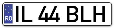 Placuta inmatriculare numar auto  IL-44-BLH, IL 44 BLH, IL44BLH