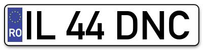 Placuta inmatriculare numar auto  IL-44-DNC, IL 44 DNC, IL44DNC
