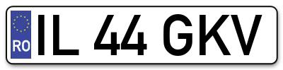 Placuta inmatriculare numar auto  IL-44-GKV, IL 44 GKV, IL44GKV