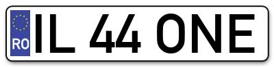 Placuta inmatriculare numar auto  IL-44-ONE, IL 44 ONE, IL44ONE