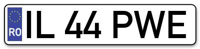 Placuta inmatriculare numar auto  IL-44-PWE, IL 44 PWE, IL44PWE