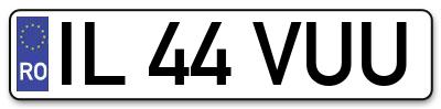 Placuta inmatriculare numar auto  IL-44-VUU, IL 44 VUU, IL44VUU